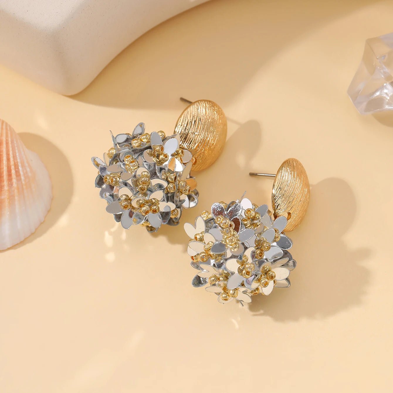 INKDEW Flower Petal Beads Big Round Drop Earrings For Women Long Earrings Handmade Fashion Jewelry Gift boho EA153 - PratSN