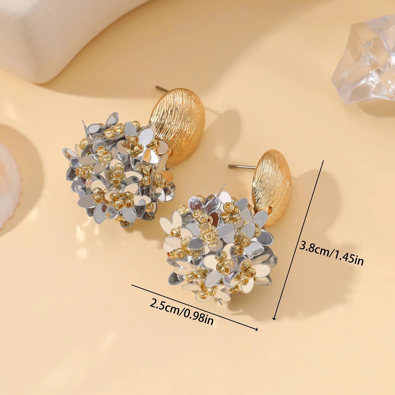 INKDEW Flower Petal Beads Big Round Drop Earrings For Women Long Earrings Handmade Fashion Jewelry Gift boho EA153 - PratSN