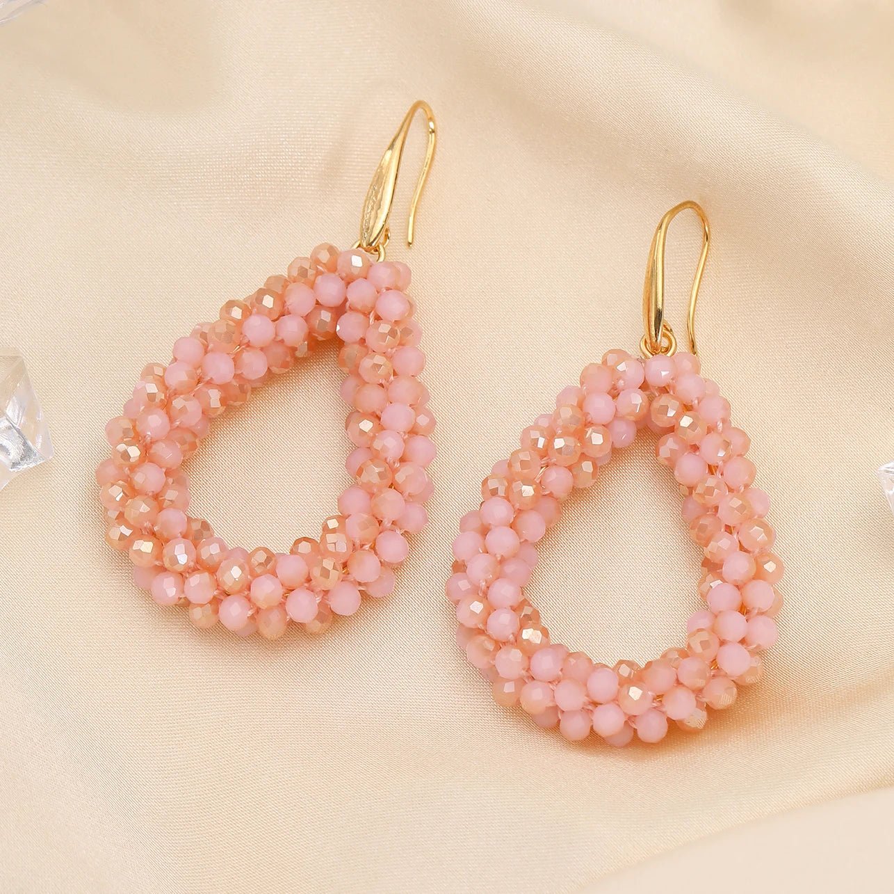 INKDEW Mixed Color Big Drop Earrings Colorful Bead Handmade Threading Crystal Earrings for Women Gift Water Drop Jewelry EA004 - PratSN