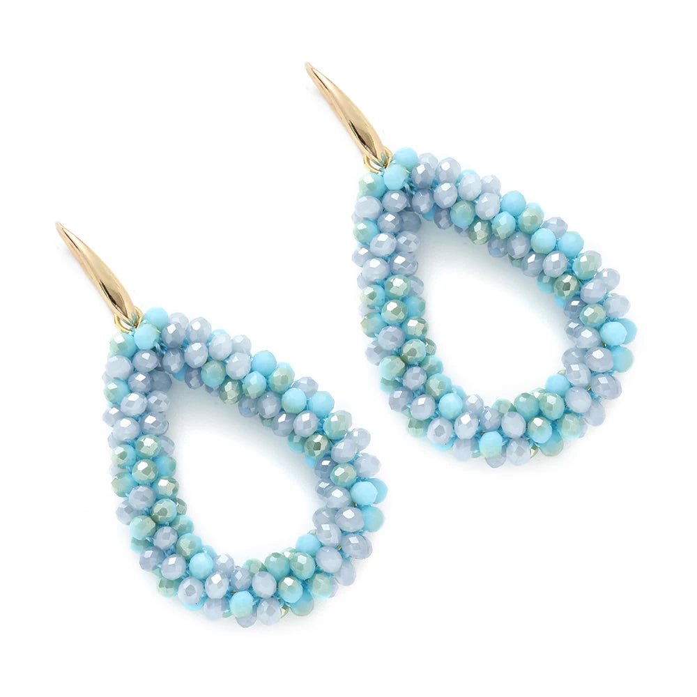 INKDEW Mixed Color Big Drop Earrings Colorful Bead Handmade Threading Crystal Earrings for Women Gift Water Drop Jewelry EA004 - PratSN