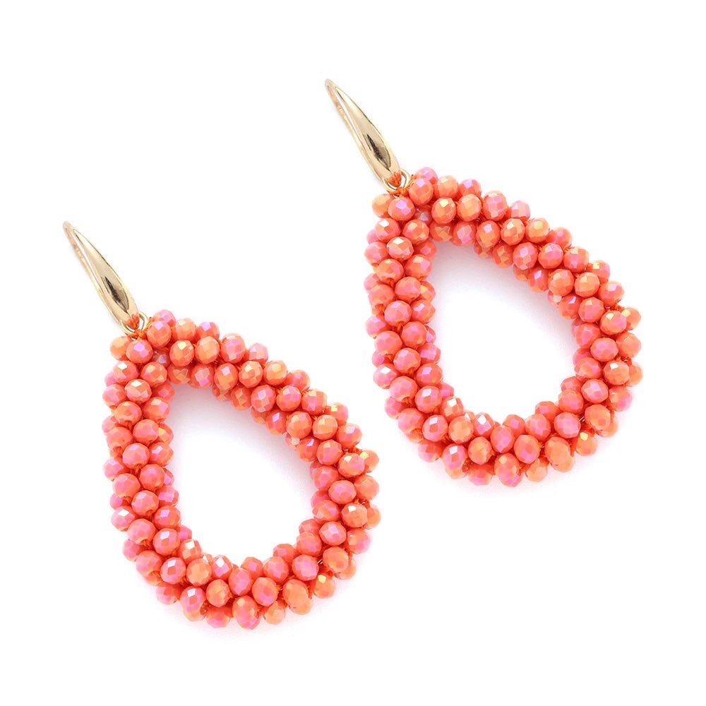 INKDEW Mixed Color Big Drop Earrings Colorful Bead Handmade Threading Crystal Earrings for Women Gift Water Drop Jewelry EA004 - PratSN