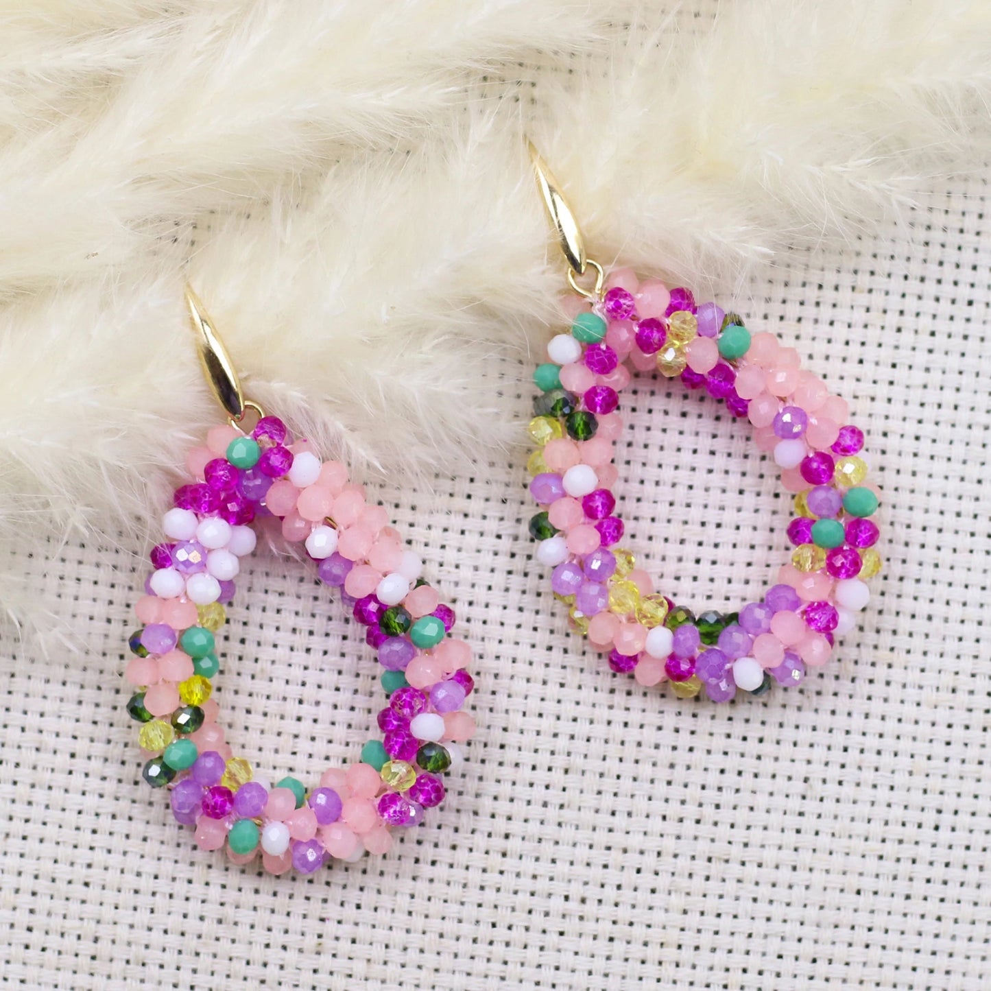 INKDEW Mixed Color Big Drop Earrings Colorful Bead Handmade Threading Crystal Earrings for Women Gift Water Drop Jewelry EA004 - PratSN