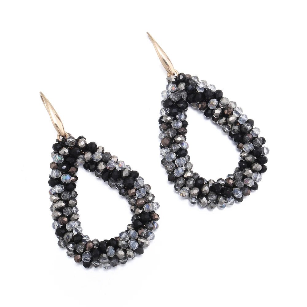 INKDEW Mixed Color Big Drop Earrings Colorful Bead Handmade Threading Crystal Earrings for Women Gift Water Drop Jewelry EA004 - PratSN