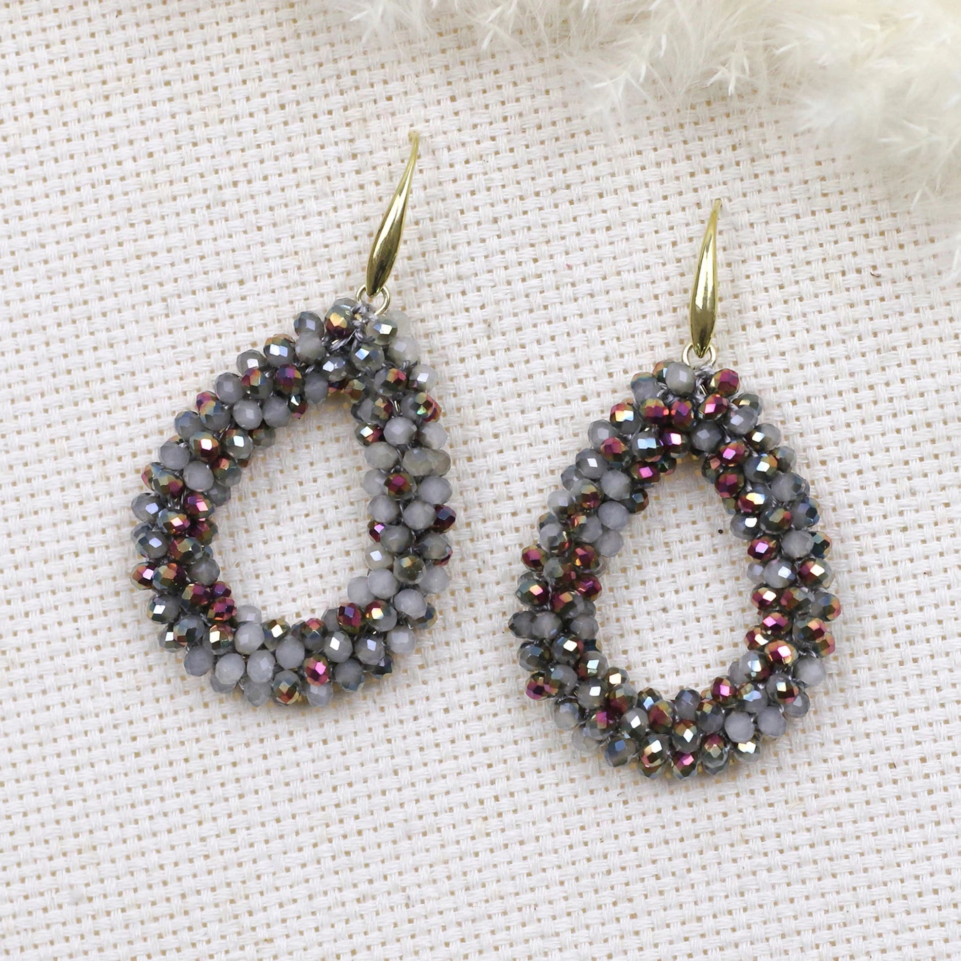 INKDEW Mixed Color Big Drop Earrings Colorful Bead Handmade Threading Crystal Earrings for Women Gift Water Drop Jewelry EA004 - PratSN