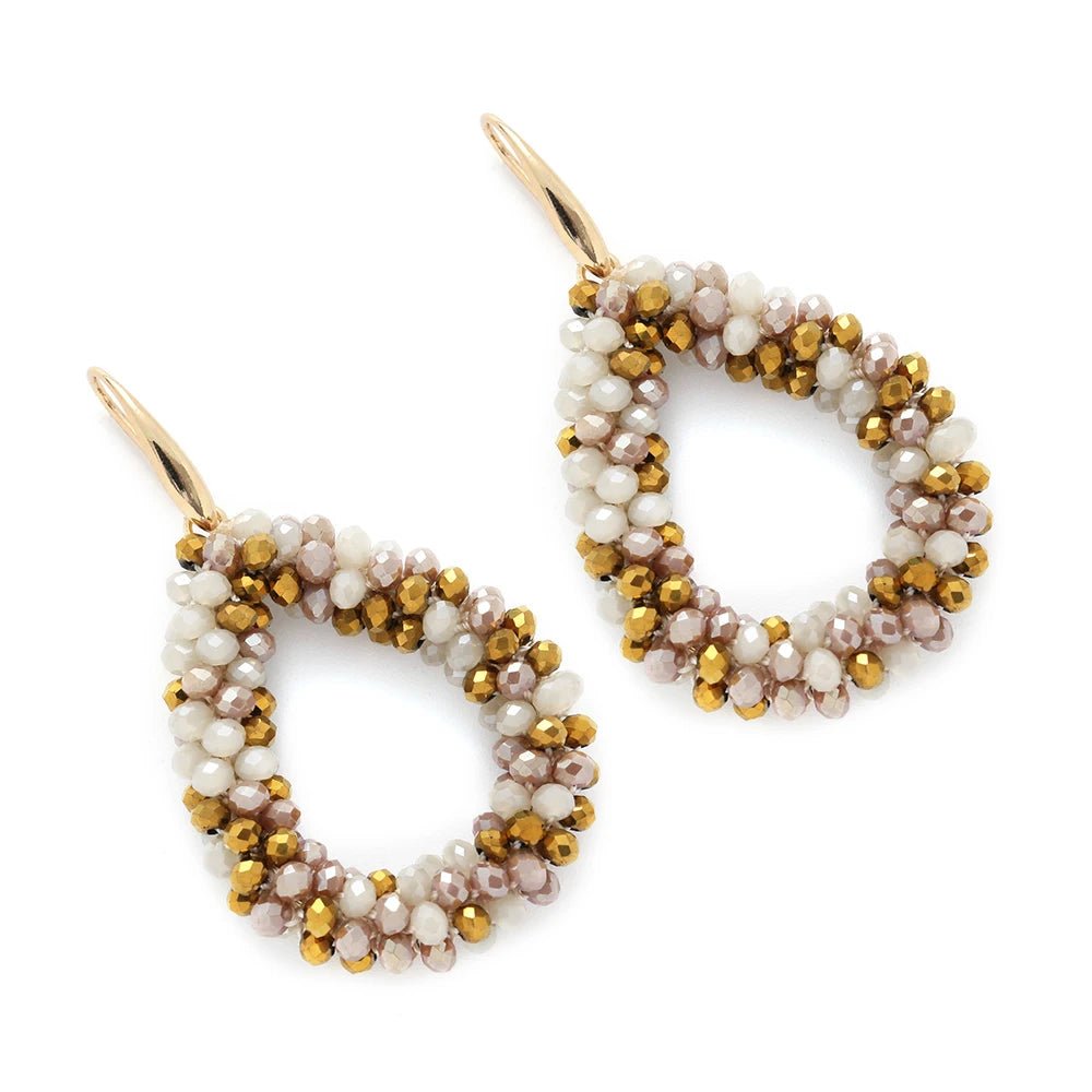INKDEW Mixed Color Big Drop Earrings Colorful Bead Handmade Threading Crystal Earrings for Women Gift Water Drop Jewelry EA004 - PratSN