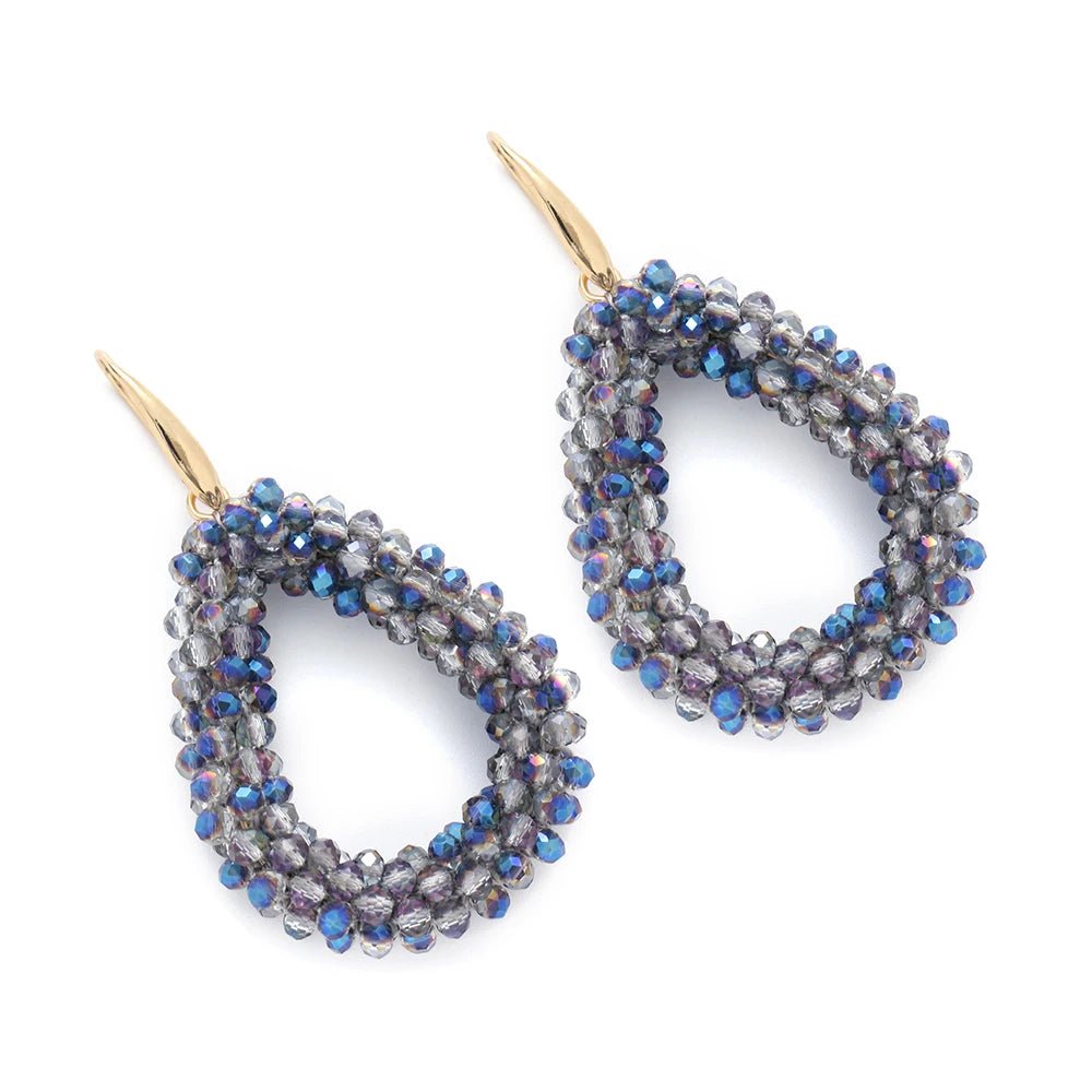 INKDEW Mixed Color Big Drop Earrings Colorful Bead Handmade Threading Crystal Earrings for Women Gift Water Drop Jewelry EA004 - PratSN