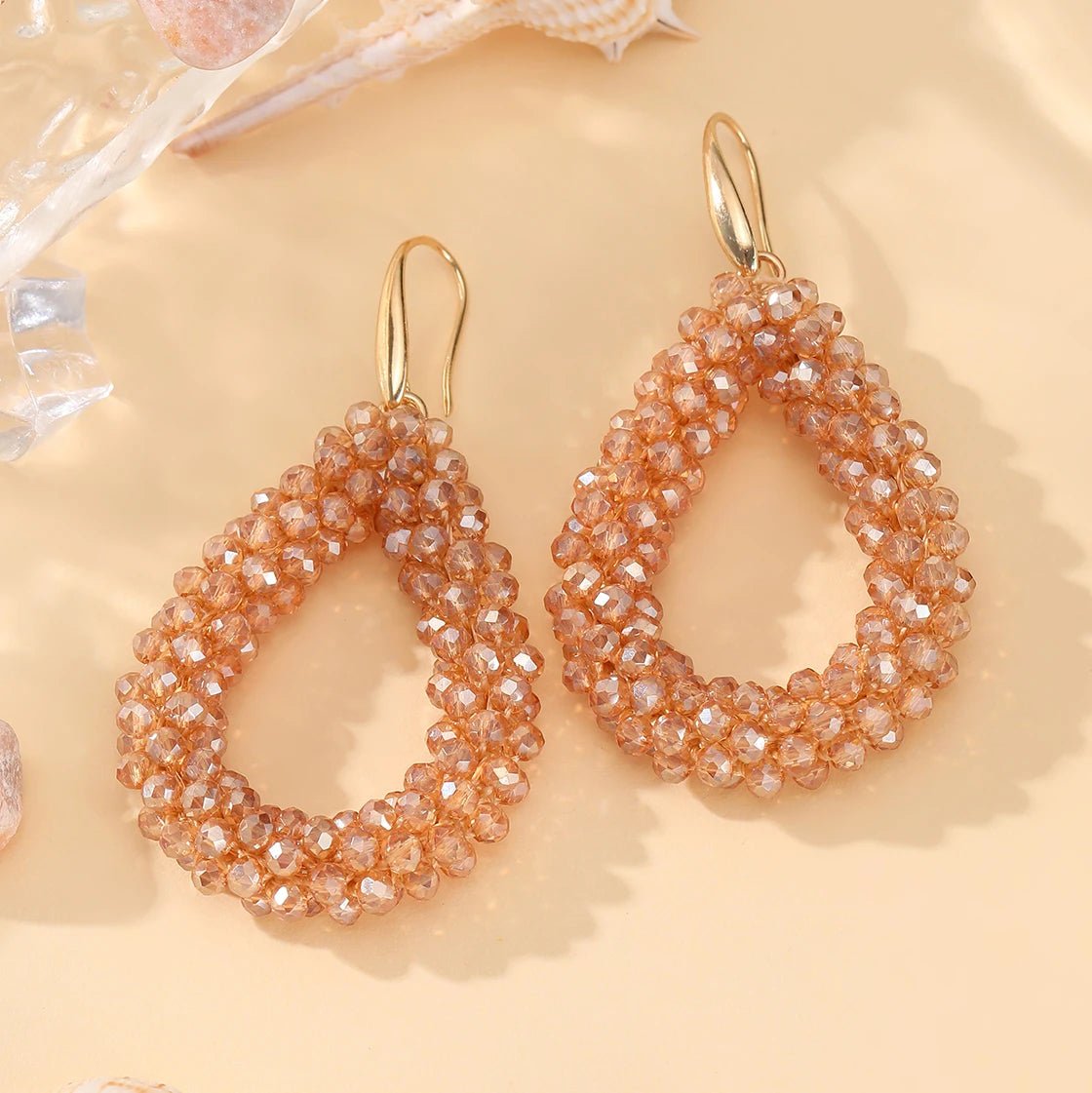 INKDEW Mixed Color Big Drop Earrings Colorful Bead Handmade Threading Crystal Earrings for Women Gift Water Drop Jewelry EA004 - PratSN
