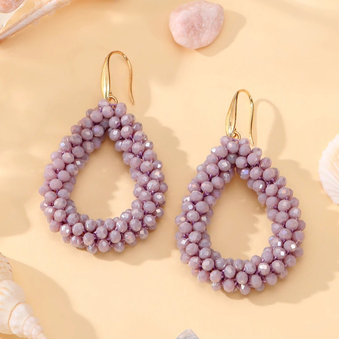 INKDEW Mixed Color Big Drop Earrings Colorful Bead Handmade Threading Crystal Earrings for Women Gift Water Drop Jewelry EA004 - PratSN
