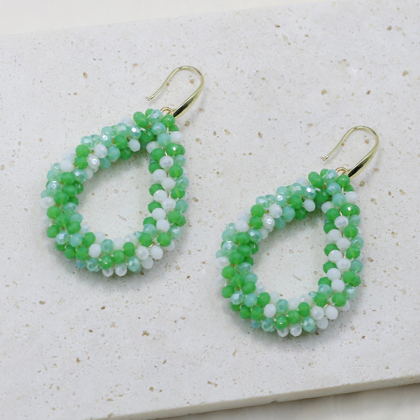 INKDEW Mixed Color Big Drop Earrings Colorful Bead Handmade Threading Crystal Earrings for Women Gift Water Drop Jewelry EA004 - PratSN