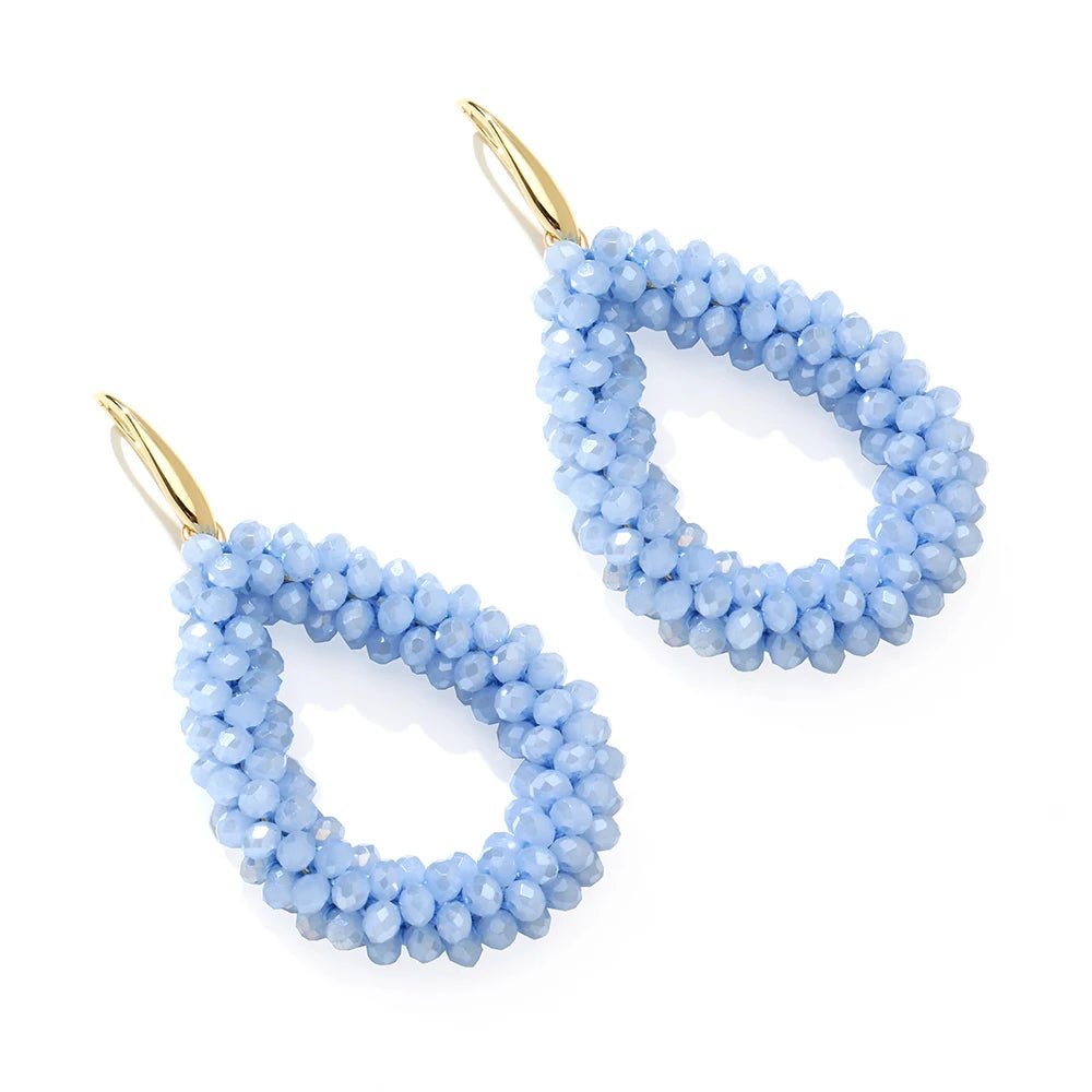 INKDEW Mixed Color Big Drop Earrings Colorful Bead Handmade Threading Crystal Earrings for Women Gift Water Drop Jewelry EA004 - PratSN