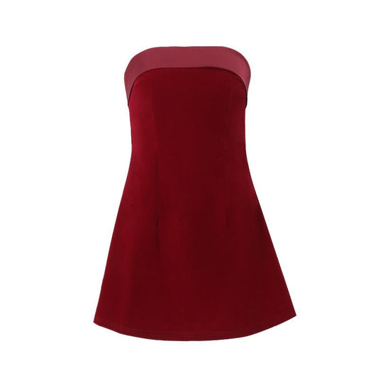 Ins Slim Tube - top Dress Fashion Zipper A - line Short Dresses Party Evening Clothing For Women - PratSN