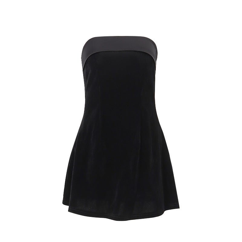 Ins Slim Tube - top Dress Fashion Zipper A - line Short Dresses Party Evening Clothing For Women - PratSN