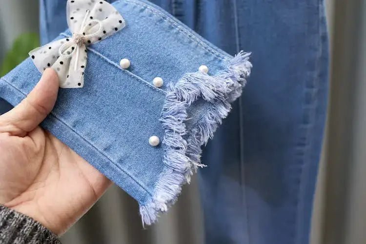 Kids Baby Girls Cowboy Pants Spring Autumn Baby Girls Jeans Casual Girls Jeans Children Clothing Kids Bell - bottoms Jeans - PratSN