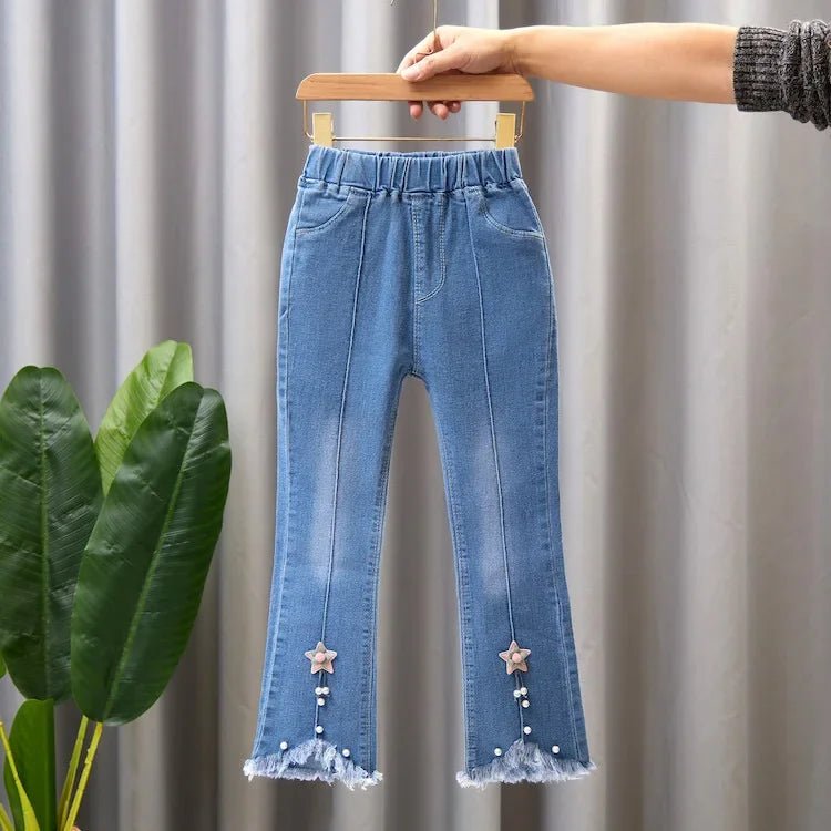 Kids Baby Girls Cowboy Pants Spring Autumn Baby Girls Jeans Casual Girls Jeans Children Clothing Kids Bell - bottoms Jeans - PratSN