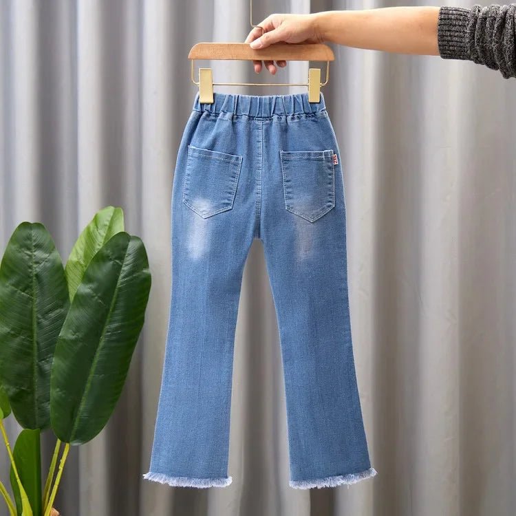Kids Baby Girls Cowboy Pants Spring Autumn Baby Girls Jeans Casual Girls Jeans Children Clothing Kids Bell - bottoms Jeans - PratSN