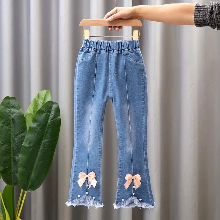 Kids Baby Girls Cowboy Pants Spring Autumn Baby Girls Jeans Casual Girls Jeans Children Clothing Kids Bell - bottoms Jeans - PratSN