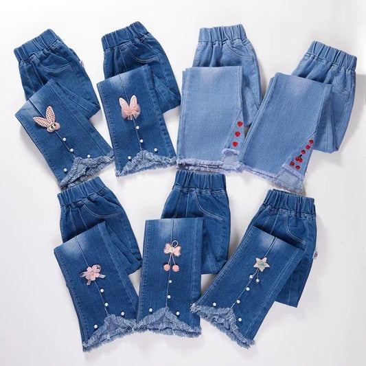 Kids Baby Girls Cowboy Pants Spring Autumn Baby Girls Jeans Casual Girls Jeans Children Clothing Kids Bell - bottoms Jeans - PratSN
