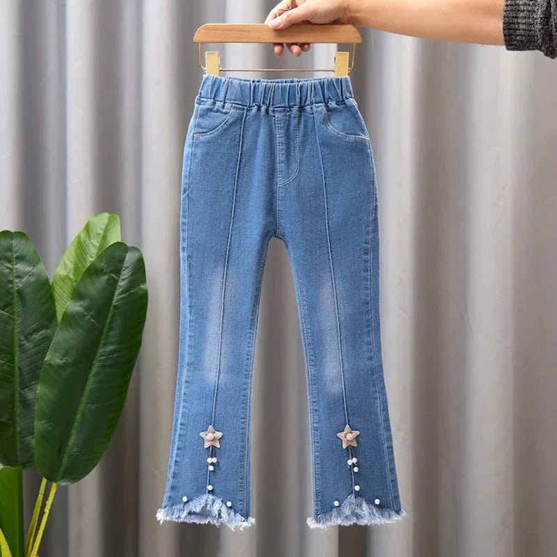 Kids Baby Girls Cowboy Pants Spring Autumn Baby Girls Jeans Casual Girls Jeans Children Clothing Kids Bell - bottoms Jeans - PratSN