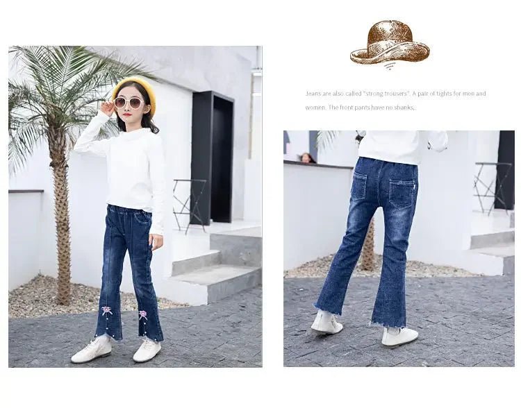 Kids Baby Girls Cowboy Pants Spring Autumn Baby Girls Jeans Casual Girls Jeans Children Clothing Kids Bell - bottoms Jeans - PratSN