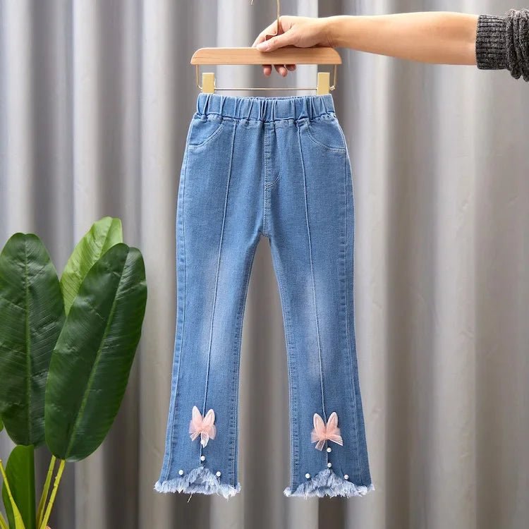 Kids Baby Girls Cowboy Pants Spring Autumn Baby Girls Jeans Casual Girls Jeans Children Clothing Kids Bell - bottoms Jeans - PratSN
