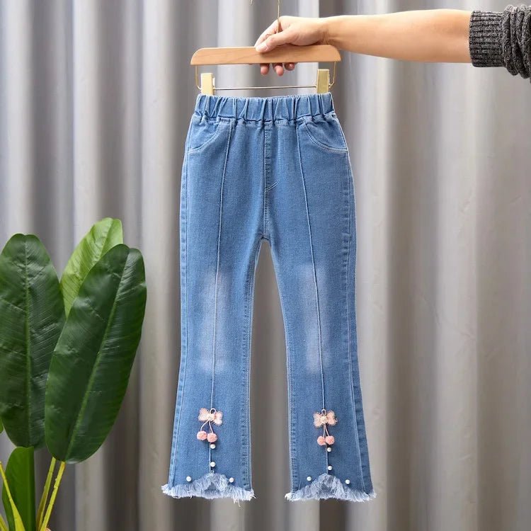 Kids Baby Girls Cowboy Pants Spring Autumn Baby Girls Jeans Casual Girls Jeans Children Clothing Kids Bell - bottoms Jeans - PratSN
