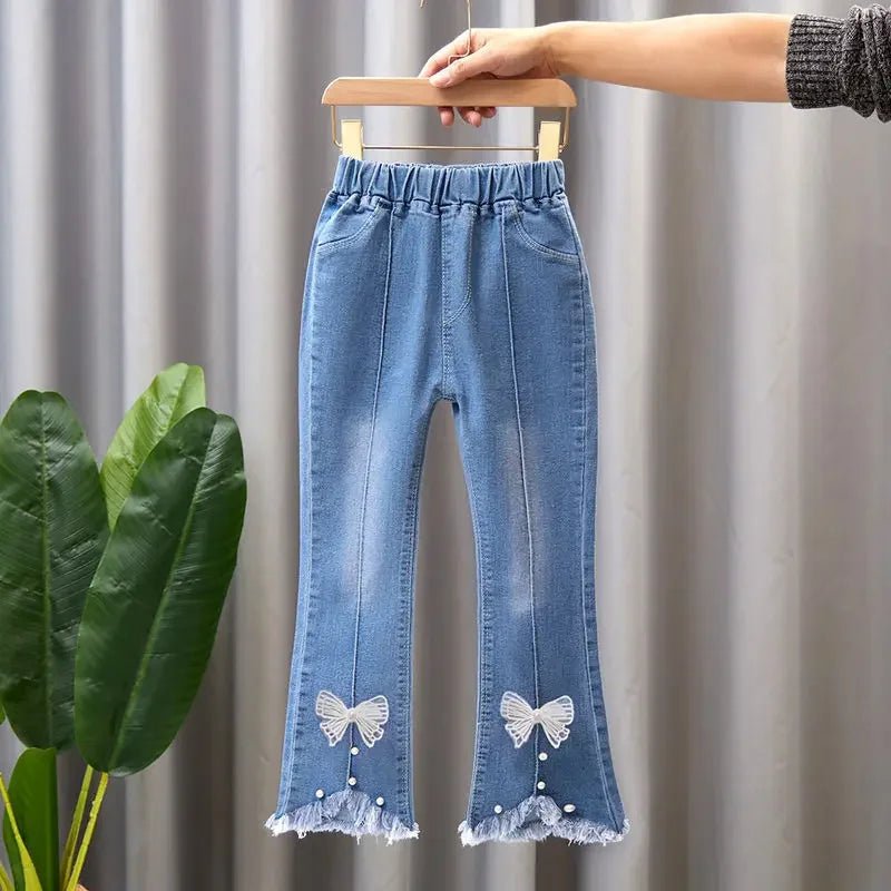 Kids Baby Girls Cowboy Pants Spring Autumn Baby Girls Jeans Casual Girls Jeans Children Clothing Kids Bell - bottoms Jeans - PratSN