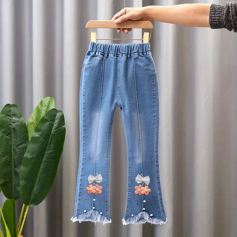 Kids Baby Girls Cowboy Pants Spring Autumn Baby Girls Jeans Casual Girls Jeans Children Clothing Kids Bell - bottoms Jeans - PratSN