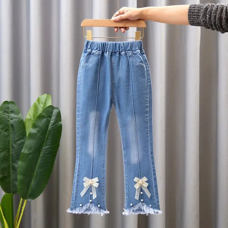 Kids Baby Girls Cowboy Pants Spring Autumn Baby Girls Jeans Casual Girls Jeans Children Clothing Kids Bell - bottoms Jeans - PratSN