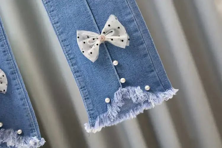 Kids Baby Girls Cowboy Pants Spring Autumn Baby Girls Jeans Casual Girls Jeans Children Clothing Kids Bell - bottoms Jeans - PratSN
