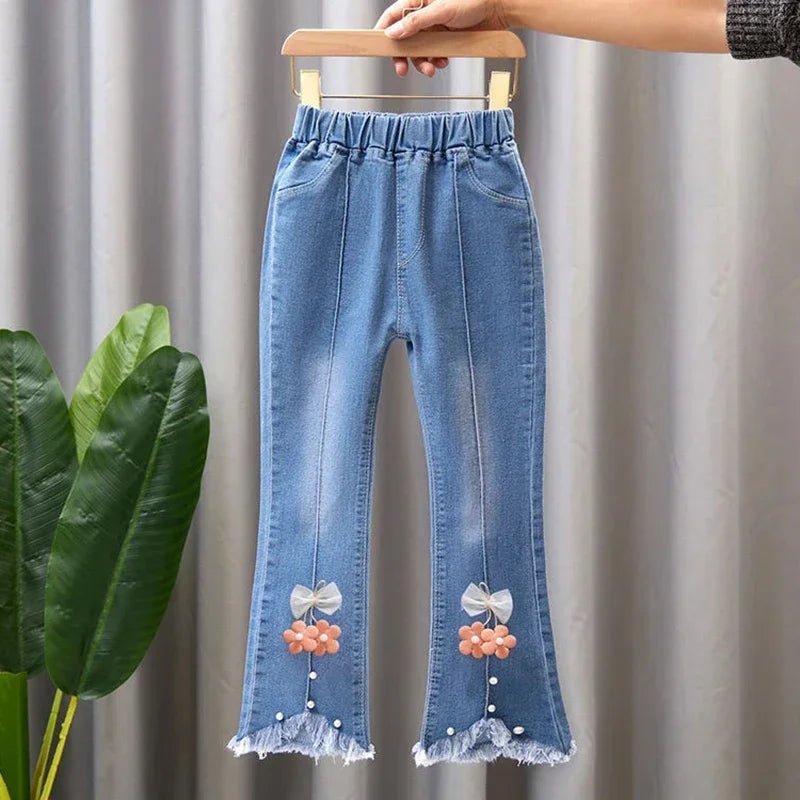 Kids Baby Girls Cowboy Pants Spring Autumn Baby Girls Jeans Casual Girls Jeans Children Clothing Kids Bell - bottoms Jeans - PratSN