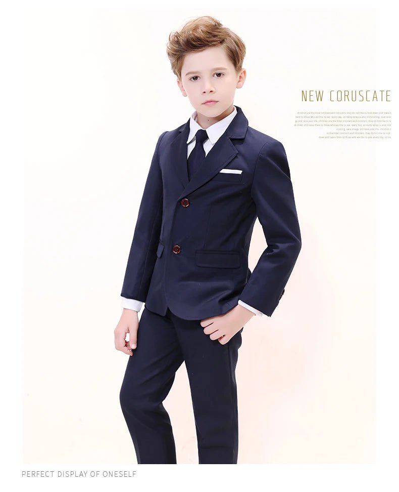 Kids Boys White Blazer Vest Pants 3PCS Set Children Baptism Wedding Prom Suit Baby Boy Elegant Dress Teenager Party Costume - PratSN