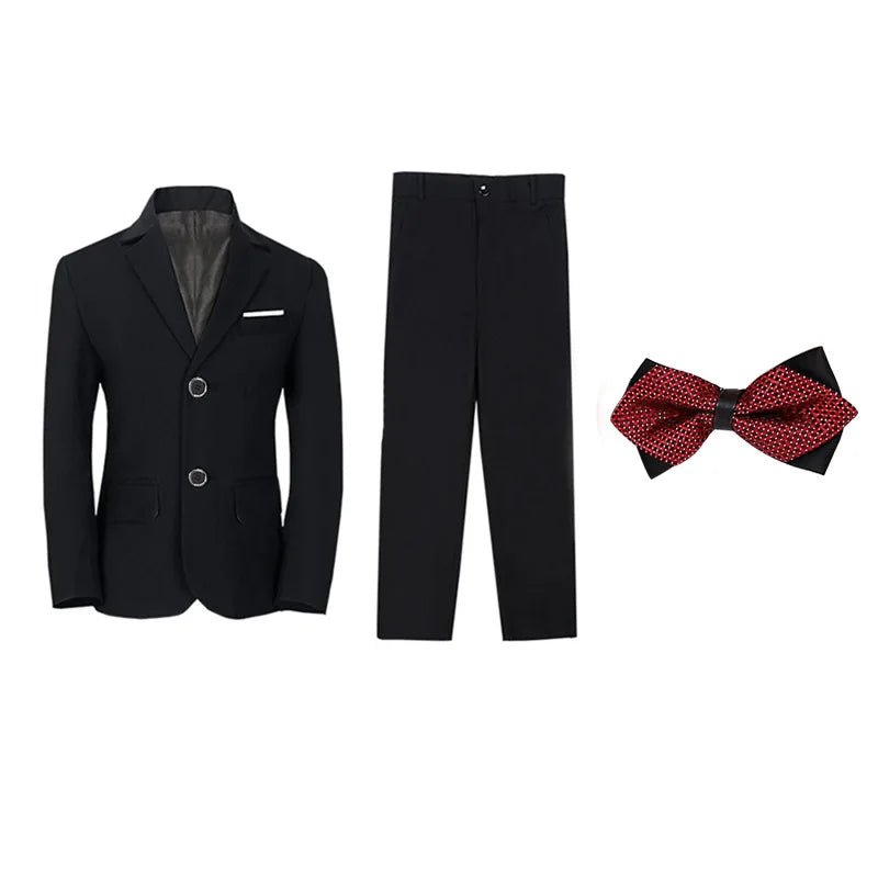 Kids Boys White Blazer Vest Pants 3PCS Set Children Baptism Wedding Prom Suit Baby Boy Elegant Dress Teenager Party Costume - PratSN