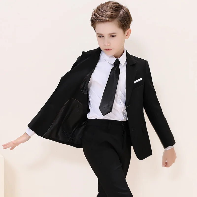 Kids Boys White Blazer Vest Pants 3PCS Set Children Baptism Wedding Prom Suit Baby Boy Elegant Dress Teenager Party Costume - PratSN