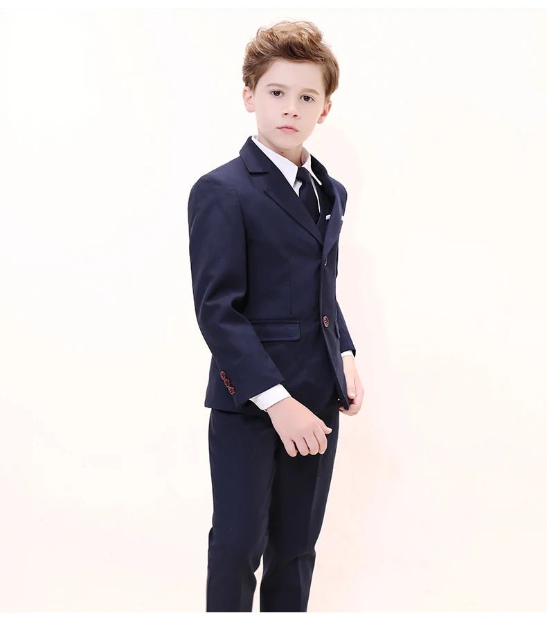 Kids Boys White Blazer Vest Pants 3PCS Set Children Baptism Wedding Prom Suit Baby Boy Elegant Dress Teenager Party Costume - PratSN