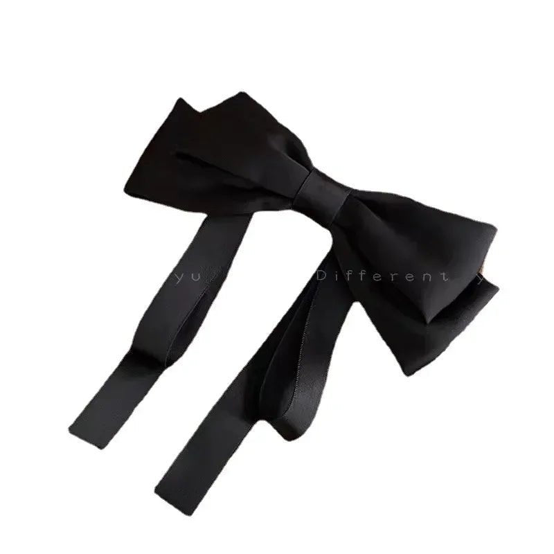 Korean Fashion Elegant Bow Spring Hair Clips Princess Ribbon Headwear Girls Women Hair Accessories High Quality Hair Clips - PratSN