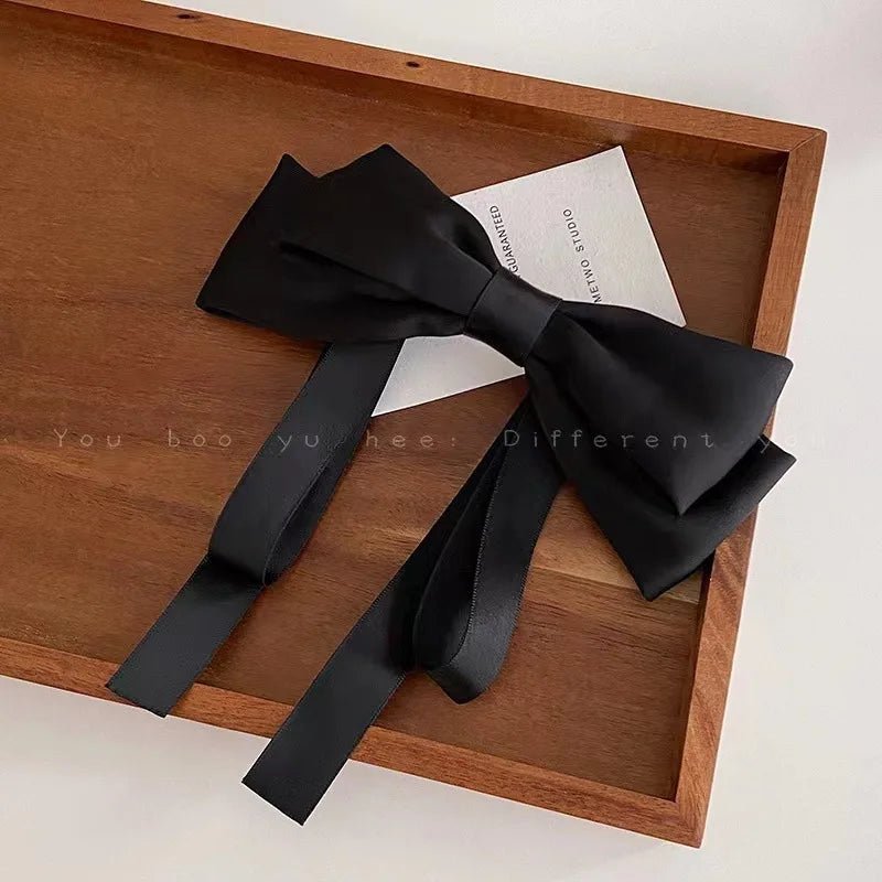 Korean Fashion Elegant Bow Spring Hair Clips Princess Ribbon Headwear Girls Women Hair Accessories High Quality Hair Clips - PratSN