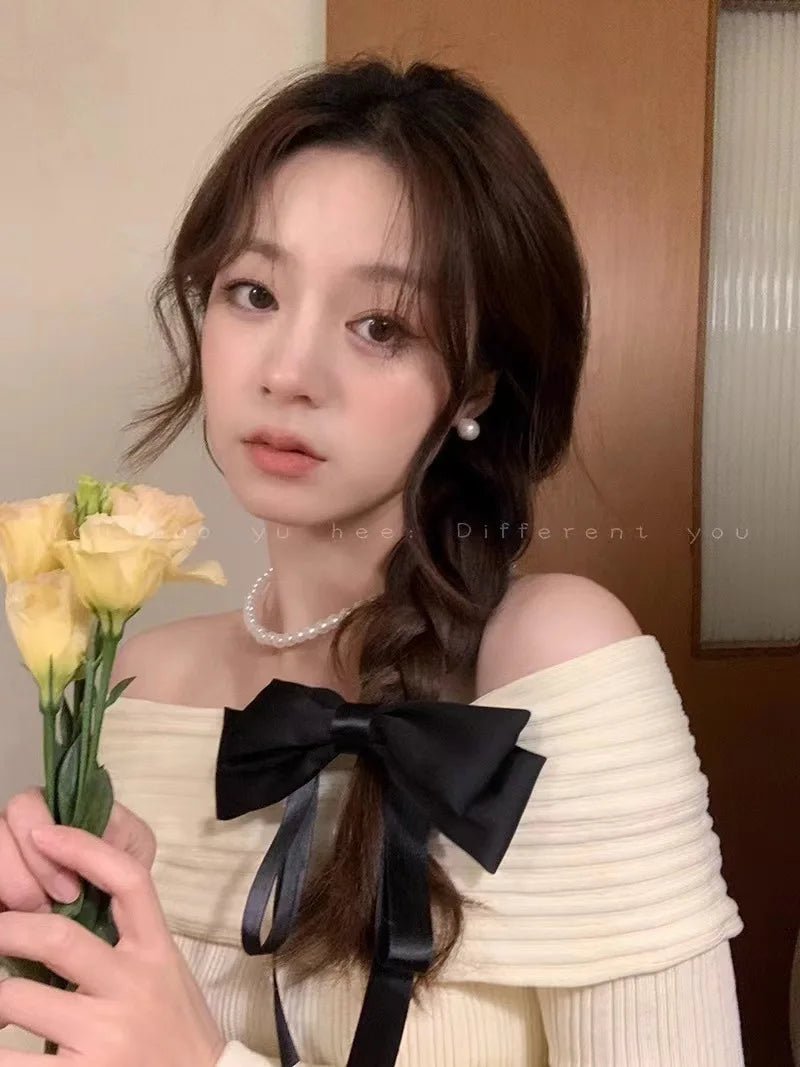Korean Fashion Elegant Bow Spring Hair Clips Princess Ribbon Headwear Girls Women Hair Accessories High Quality Hair Clips - PratSN