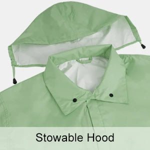 Ladies Long Raincoats Rain Jacket Waterproof Packable Hooded Windbreaker Lightweight Adjustable Waist Outdoor Protection Storm - PratSN
