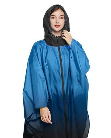 Ladies Long Raincoats Rain Jacket Waterproof Packable Hooded Windbreaker Lightweight Adjustable Waist Outdoor Protection Storm - PratSN