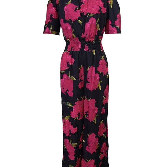 Ladies' One Shoulder Floral Print Waist Cinching Off Shoulder Sexy Fashion Jumpsuit - PratSN
