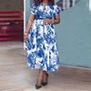 Latest Design Summer Dress Lapel Button Printing Dress Short Sleeve Waistband Shirt Dress Without Belt - PratSN