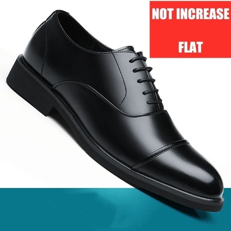 Leather Shoes Men's Height Increasing Insole Pointed Toe Wedding Shoes - PratSN