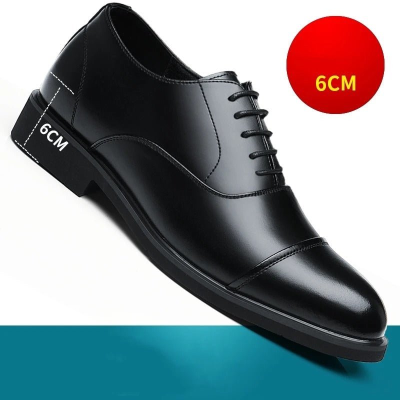Leather Shoes Men's Height Increasing Insole Pointed Toe Wedding Shoes - PratSN