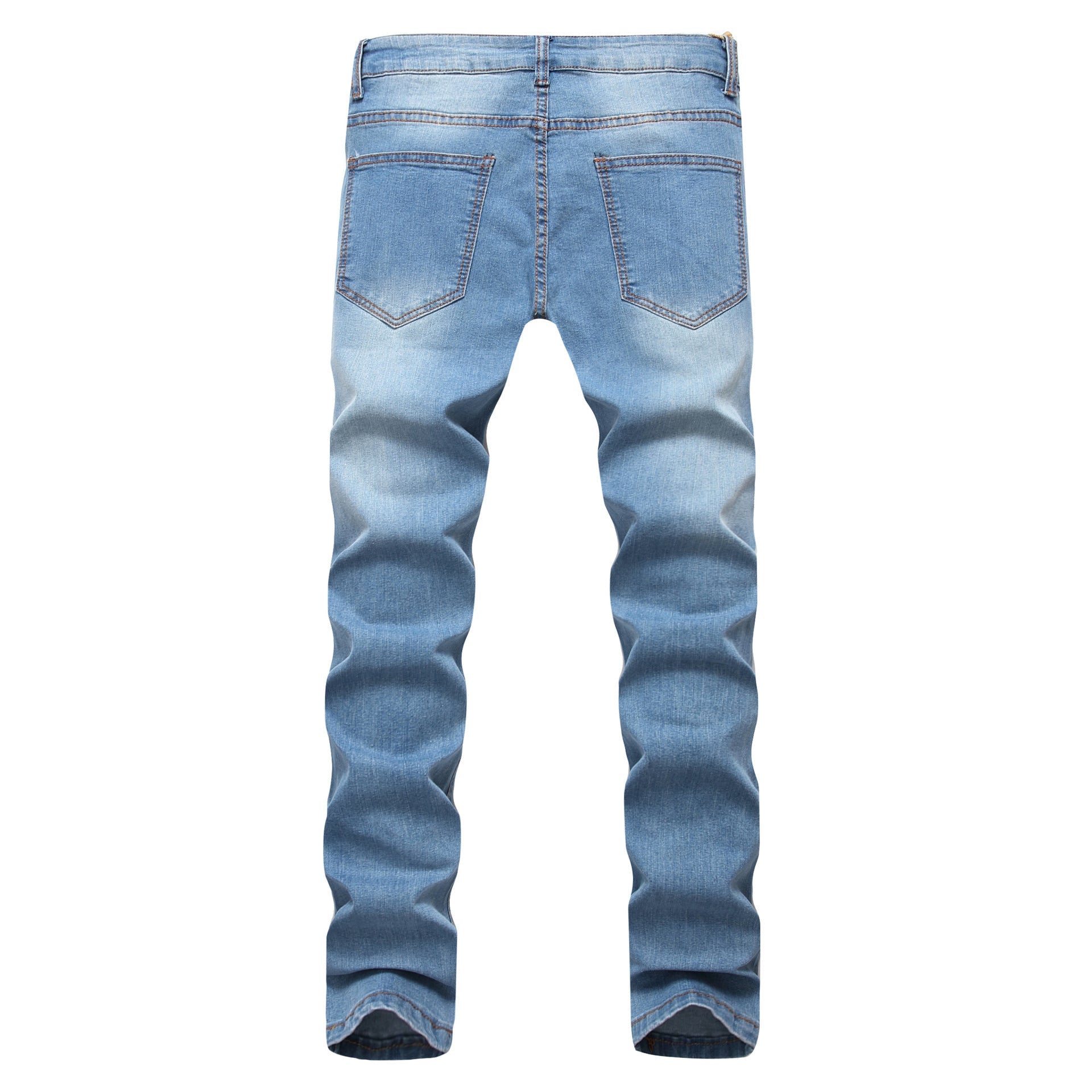 Light Blue Men's Ripped Stretch Jeans - PratSN
