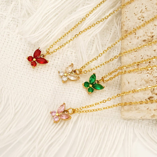 Light Luxury Diamond Peacock Green Clavicle Chain - PratSN