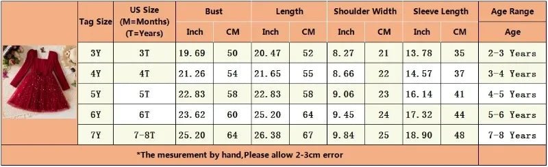 Little Girls Party Dress Autumn Winter Clothes 3 - 8 Years Children Christmas New Year Princess Dress Red Sequins Stars Mesh Dress - PratSN