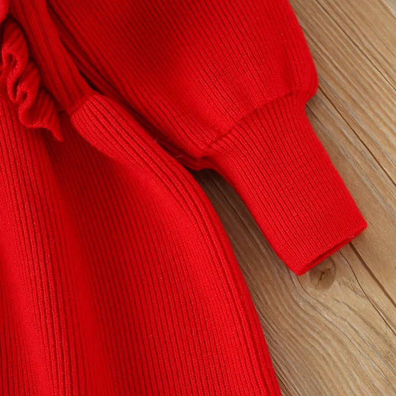 Little maven 2025 New Year Red Dress Girls Christmas Sweater Dresses Children's Clothing Spring Autumn Baby Girls Kids Clothes - PratSN