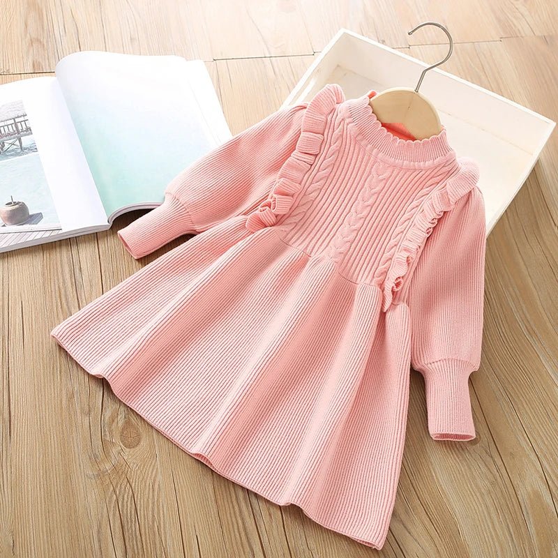 Little maven 2025 New Year Red Dress Girls Christmas Sweater Dresses Children's Clothing Spring Autumn Baby Girls Kids Clothes - PratSN