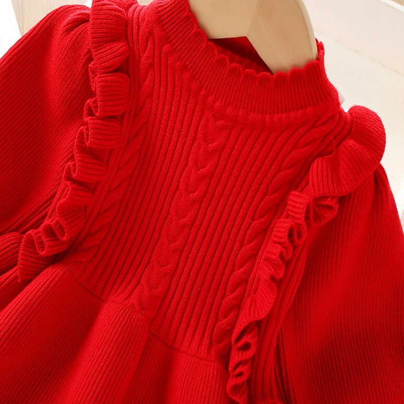 Little maven 2025 New Year Red Dress Girls Christmas Sweater Dresses Children's Clothing Spring Autumn Baby Girls Kids Clothes - PratSN