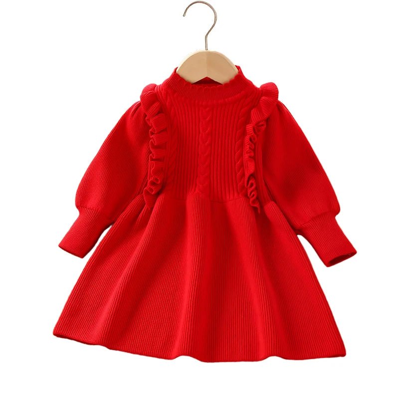 Little maven 2025 New Year Red Dress Girls Christmas Sweater Dresses Children's Clothing Spring Autumn Baby Girls Kids Clothes - PratSN
